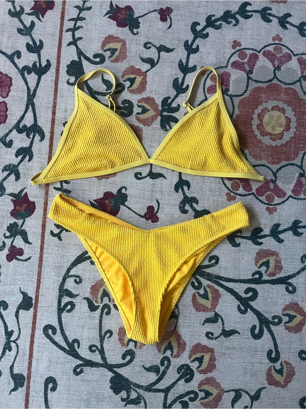 Abercrombie Ribbed Yellow Bikini